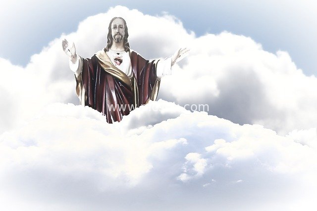 Holy Image of Jesus in the Clouds – Religious Symbol of Christian Faith