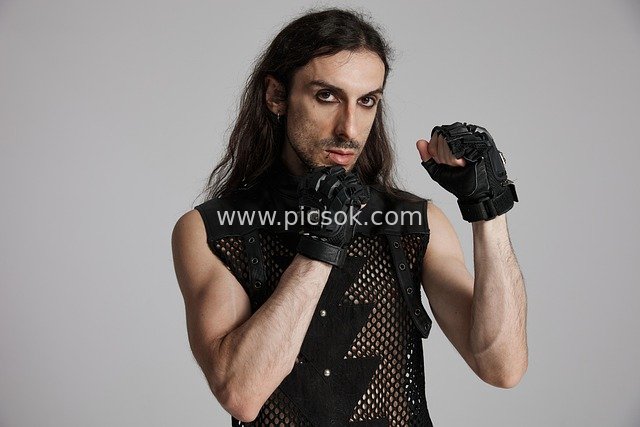 Dark Gothic Punk Style Male Fashion Styling Portrait