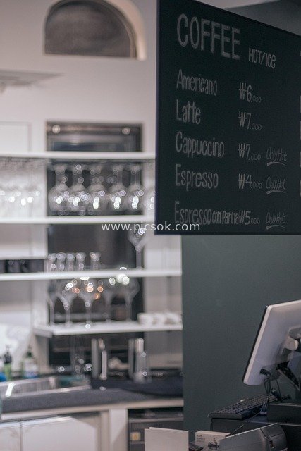 Coffee Shop Beverage Menu: Price List for Americano, Latte, Cappuccino