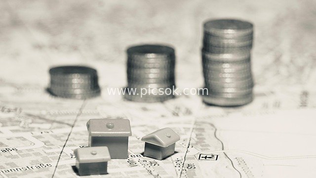 Real Estate Investment: Housing Models and Coins on a Black-and-White Map