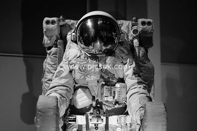 Close-up of Black-and-White Astronaut Spacesuit - Aerospace Technology Image Material