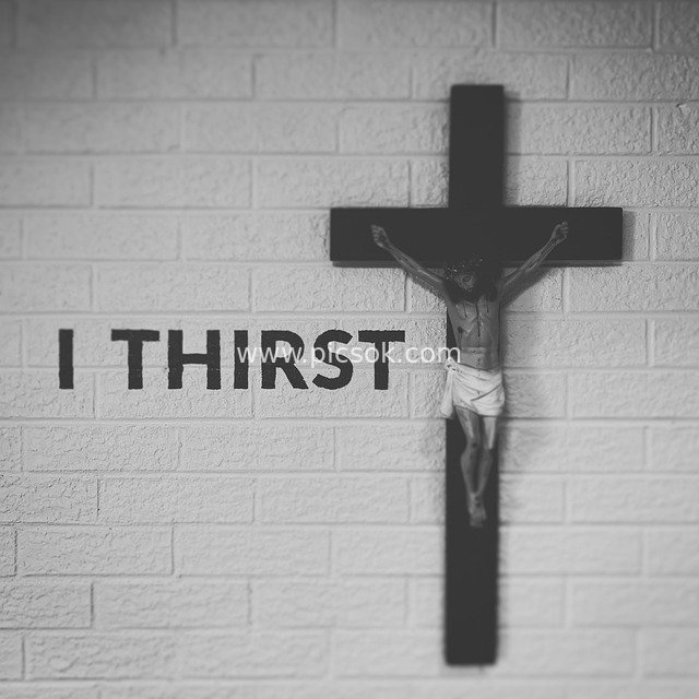 Black and White Jesus Crucifix - Religious Faith Theme Image