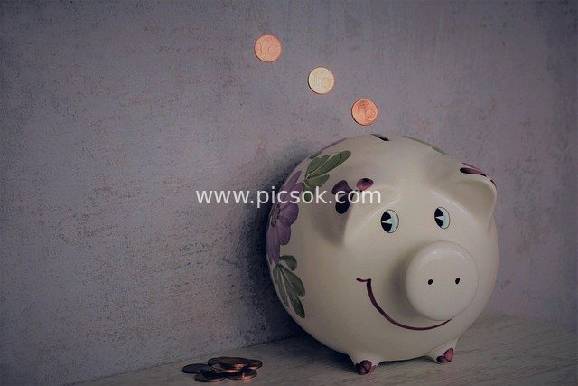 陶瓷存钱罐 硬币储蓄 理财存钱素材