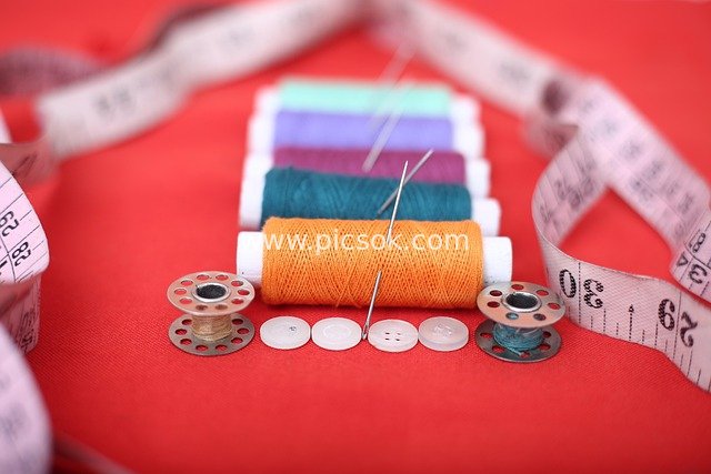 Colorful Sewing Tool Set: Creative Scene of Handmade Needlework Materials