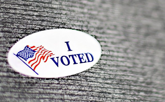 美国‘I VOTED’投票贴纸 选举政治爱国标识