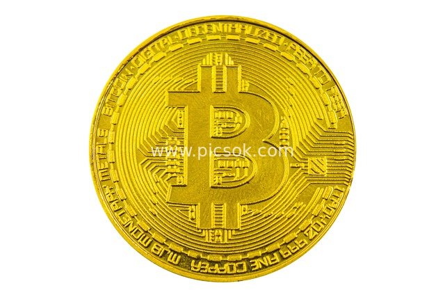Golden Bitcoin Coin - Financial Investment Currency Material