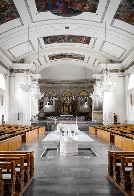 Divine Interior Scene of the Neoclassical Church in Dornbirn