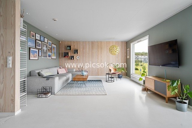 Modern Minimalist Nordic-Style Living Room Decoration Real Photo