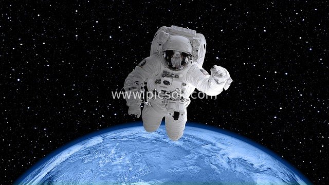 Astronaut Floating in Space Beside Earth - Sci-fi Image for Space Exploration