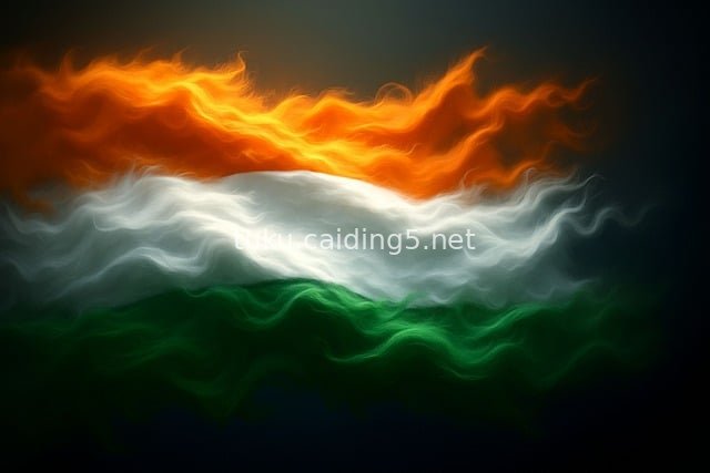 Indian Flag with Flame Art Effect - Patriotic Independence Day Theme Material