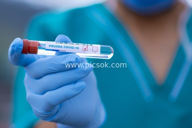 医护人员手持新冠检测试管 防疫医疗场景