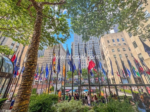 纽约洛克菲勒中心广场 繁华都市旅游景观