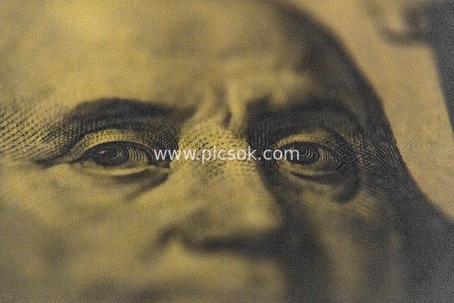 Close-Up of Eye on US Dollar Bill – Financial Wealth and Currency Symbol