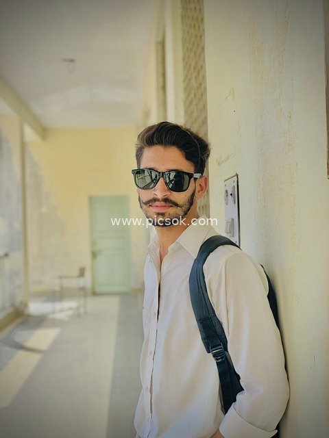 Fashionable Student Portrait in Campus Corridor