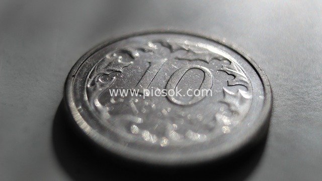 Close-up of a Dime - Financial and Currency Image Material
