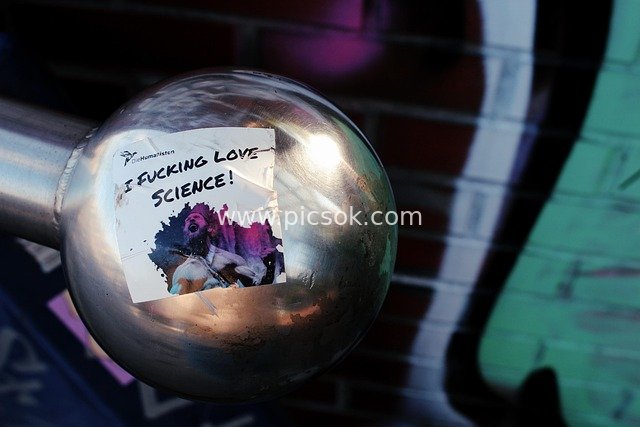 桥栏金属球形贴纸 科学热爱与涂鸦墙景