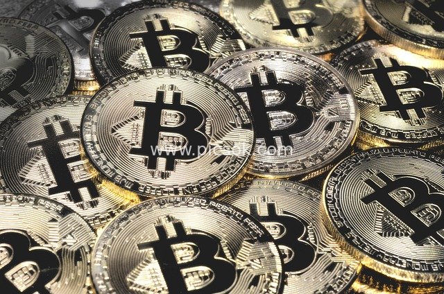 Bitcoin Cryptocurrency Financial Investment Close-Up Image Material