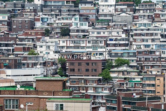 Dense Residential Buildings in Seoul, South Korea | Urban Residential Architectural Landscape
