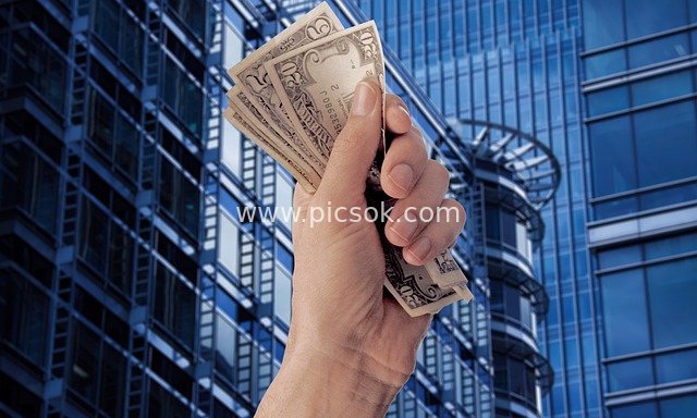 商务金融交易 都市背景美元钞票特写