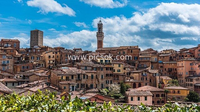 Architectural Landscape of the Medieval Old Town of Siena, Italy