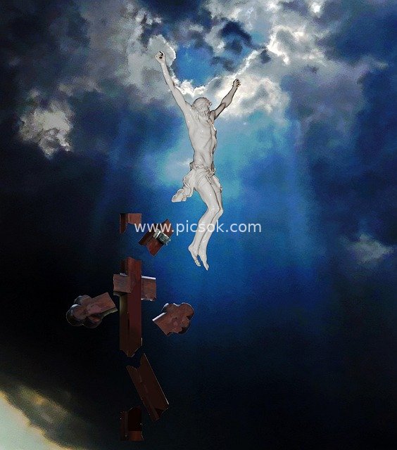 Christ's Ascension Religious Art: Image Material with Sacred Faith Atmosphere