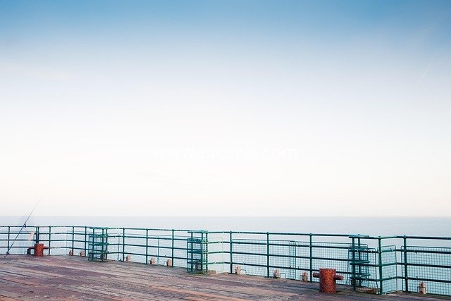 Long-Exposure Serene Seaview Fishing Scene at Deal Pier, Kent, UK