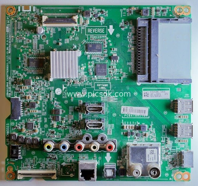 circuit, tv, printed circuit board, motherboard, integrated circuits, connectors, close, top view, tags, electronic, components, technology, tool
