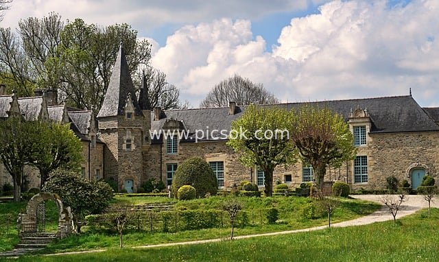 European Historical Stone Castle Manor & Natural Landscape HD Wallpaper