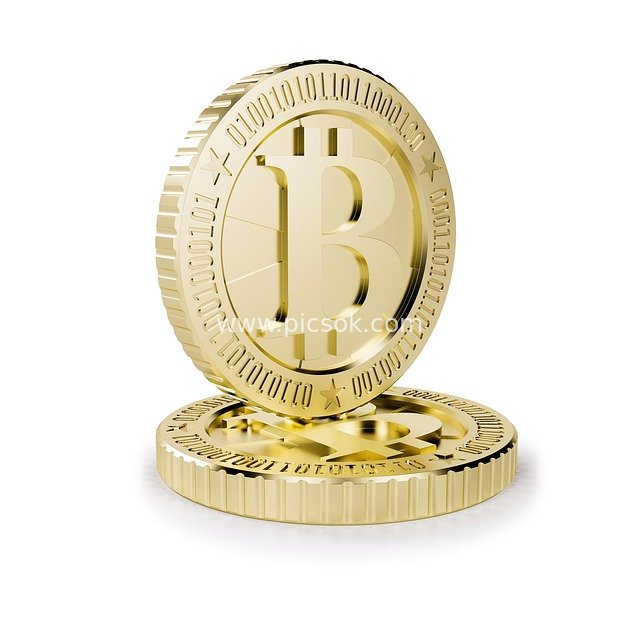 3D Rendered Golden Bitcoin: Cryptocurrency Financial Concept Image