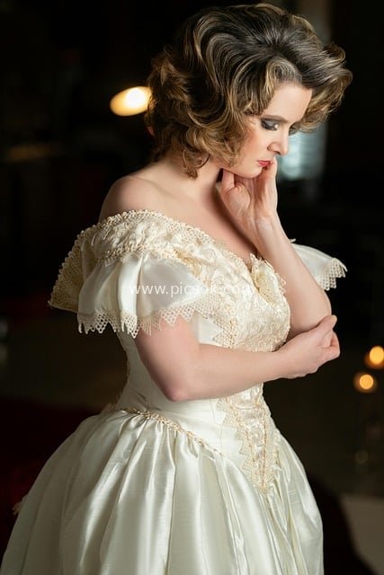 Elegant Fashion Portrait of a Female Model in Retro Palace Style