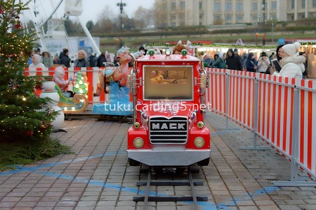Christmas Mini Train for Kids: Outdoor Festive Joy Scene