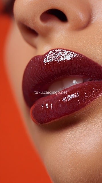 红唇美妆特写 化妆品唇妆时尚展示