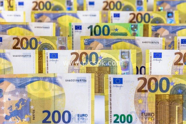 Close-Up of Euro Banknotes: Showcase of Financial Wealth and Currency Value