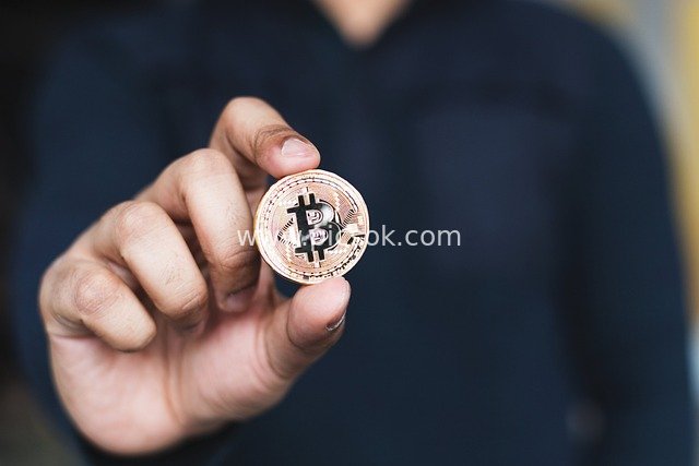 Hand Holding a Physical Bitcoin: Cryptocurrency Investment Scene