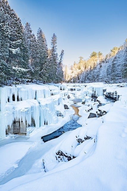 Frozen Canyon Natural Landscape Photography in Winter, Canada