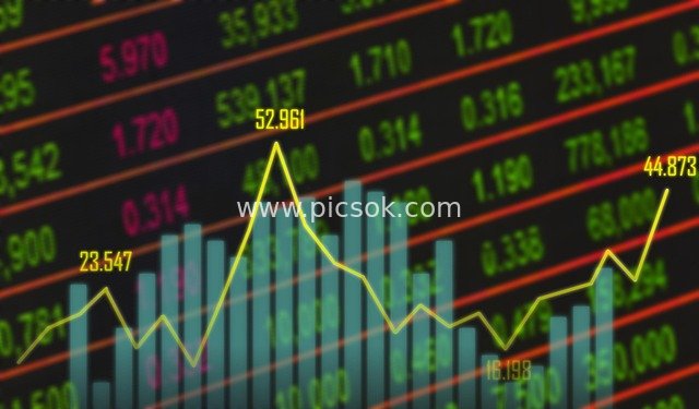 Financial Market Chart: Analysis of Stock and Cryptocurrency Price Fluctuations