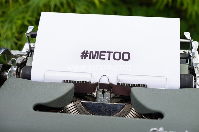 #METOO Tag and Vintage Typewriter: Symbol of Feminist Resistance