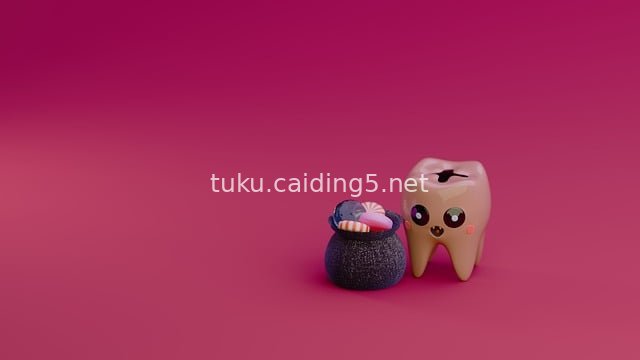 可爱卡通牙齿存钱罐 牙科健康概念素材