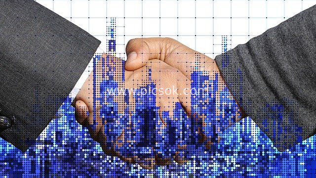 Business Handshake Collaboration: Commercial Scene Integrating Urban Skyline