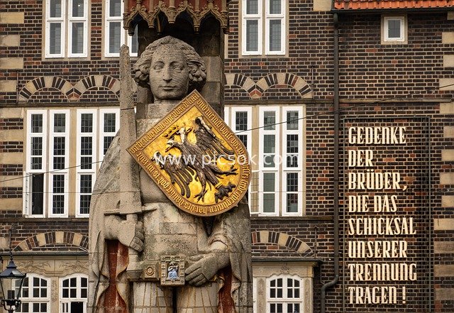 德国不莱梅罗兰雕像 汉萨古城地标雕塑