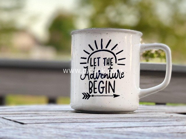Inspirational Adventure Mug: Outdoor Morning Coffee Moment