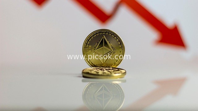 Ethereum Cryptocurrency Price Decline Financial Scene Image