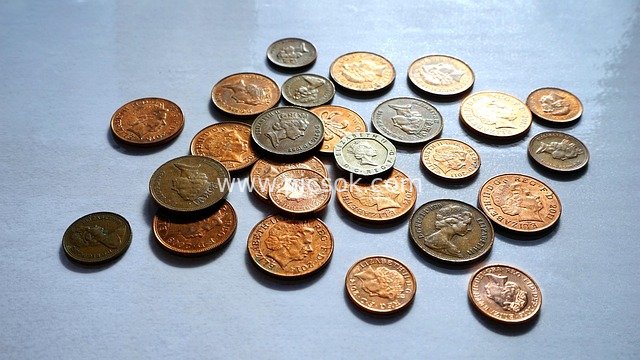 Scattered Coins from Various Countries - Financial Currency Material