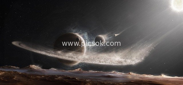 Stunning Sci-Fi Exoplanet Landscape in a Planetary System