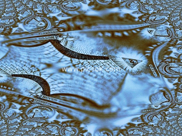 Psychedelic Dollar All-Seeing Eye Illuminati Symbol Artwork