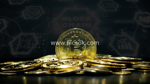 Stack of Golden Bitcoins - Conceptual Image for Blockchain Digital Investment
