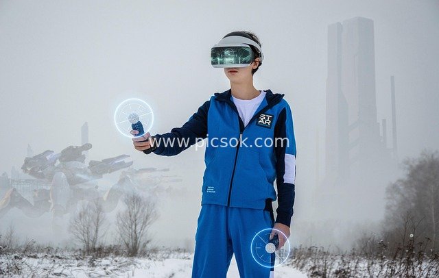 VR Virtual Reality Game Experience | Futuristic Tech-Infused Scene