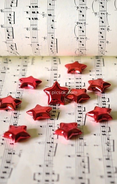 圣诞红星散乐谱 节日音乐氛围背景