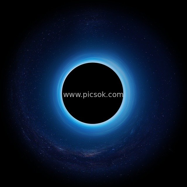 Blue Cosmic Black Hole & Spacetime Curvature Astrophysics Visual Resource