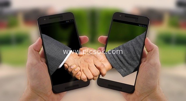 Business Handshake on Smartphone Screens: A Digital Collaboration Scene